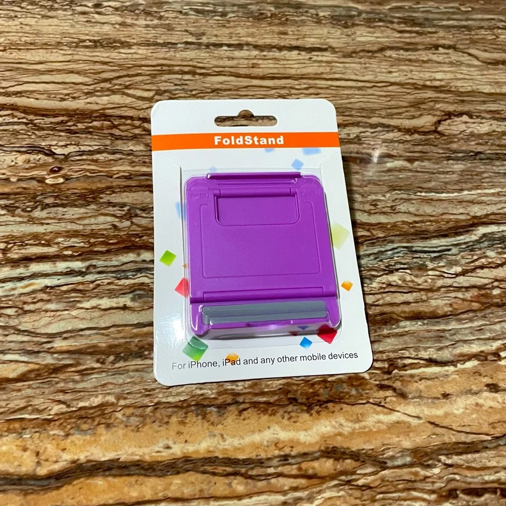 Purple Foldable Adjustable iPhone iPad Smartphone Universal Mobile Device Holder